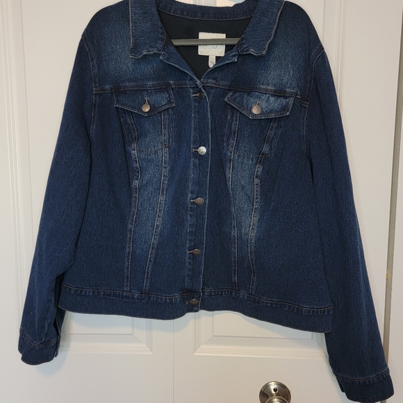 Jessica Simpson Women's Plus Size Dark Wash  Denim Jacket - 3X - Picture 8 of 8